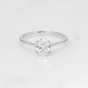 Livia 0.75ct Oval Solitaire Ring | White Gold | Platinum