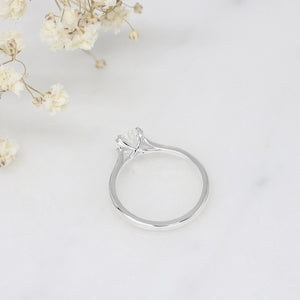 Livia 0.75ct Oval Solitaire Ring In White Gold