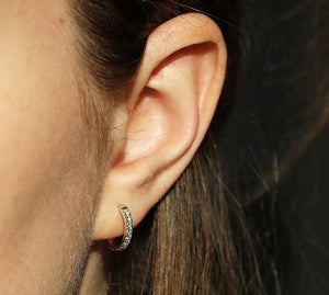 Octavia Half Hoop Earrings In White Gold