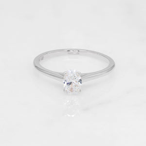 Silvana 0.50ct Oval Solitaire Ring | White Gold | Platinum