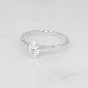 Silvana 0.50ct Oval Solitaire Ring | White Gold | Platinum