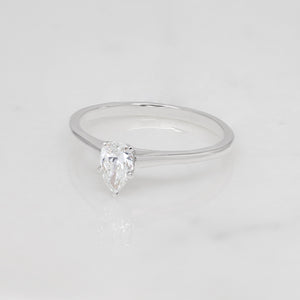 Silvana 0.33ct Pear Solitaire Ring | White Gold | Platinum